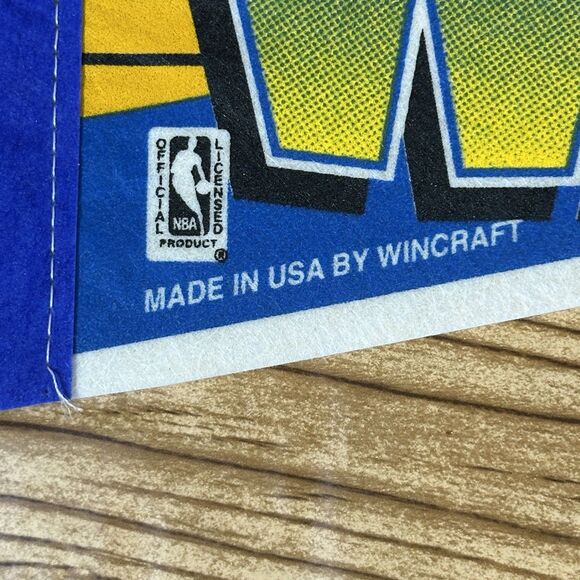 Vintage NBA Golden State Warriors Basketball Pennant WINCRAFT 1990's 30x12” - Picture 3 of 13